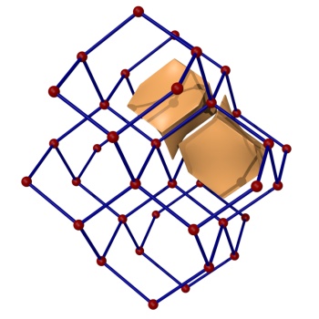 The diamond net with one adamantane cage